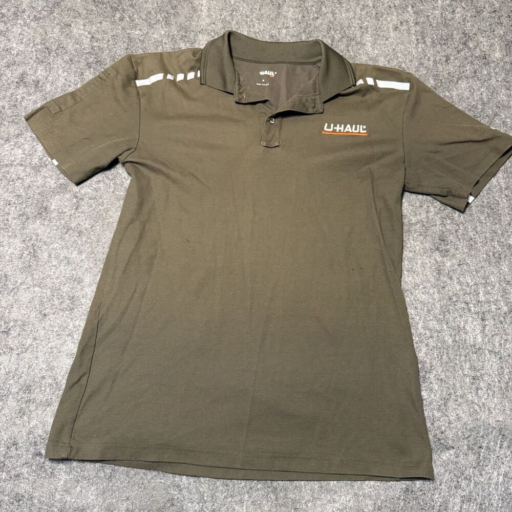 U-haul men's polo shirt size M green employee worker uniform manager
